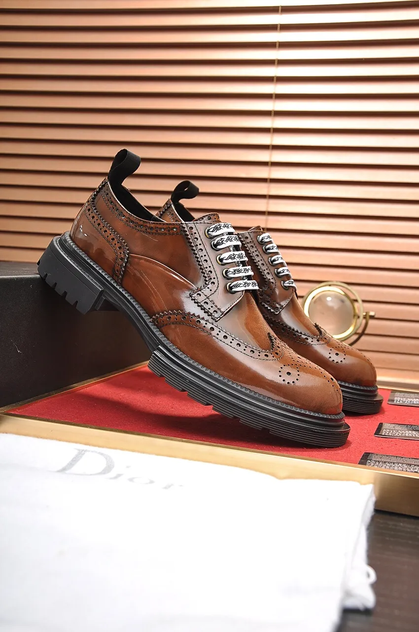 Men's shoes 💰700💶 [Dior] high-end goods Niuli original order quality Dior —🆘.Dior original order purchasing, high-end leather shoes, fabric: imported from Italy open-edge beaded cowhide ➕ water-dyed cowhide/cowhide lining ➕ special original outsole, fine workmanship, real-life shooting 🎬 size: 38-45 (customized at 45)